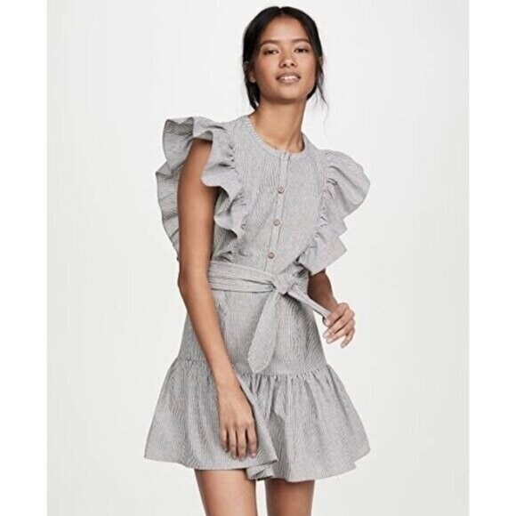 Saylor Melody Ruffled Striped Mini Dress - Picture 1 of 11